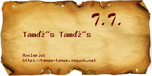 Tamás Tamás névjegykártya